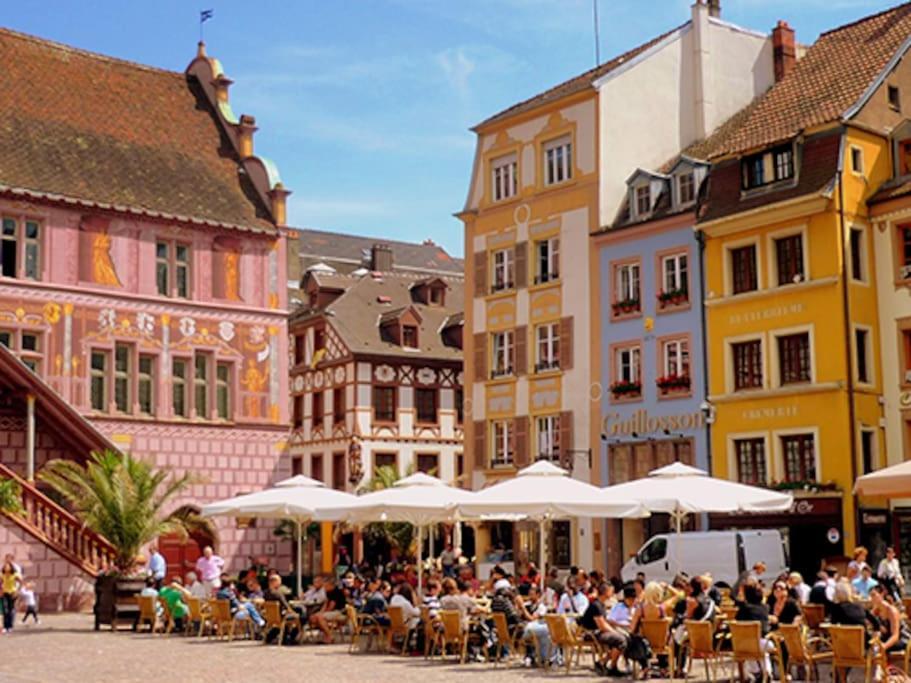 1 Appartement 3P Ideal Famille Travail Renove Lumineux Parking Gratuit Mulhouse Exterior foto